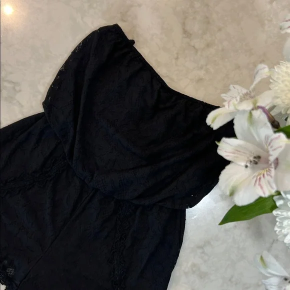 Free People Tahlia Black Lace Strapless Romper - Picture 4 of 10